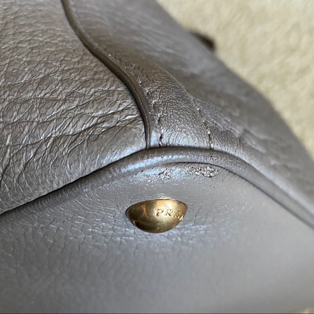 Prada Gray Large Tote Shopper Crossbody Bag Purse - Picture 16 of 16